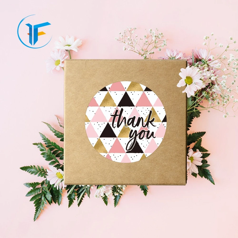 Cheap Price round pink labels Thank you for supporting my small business