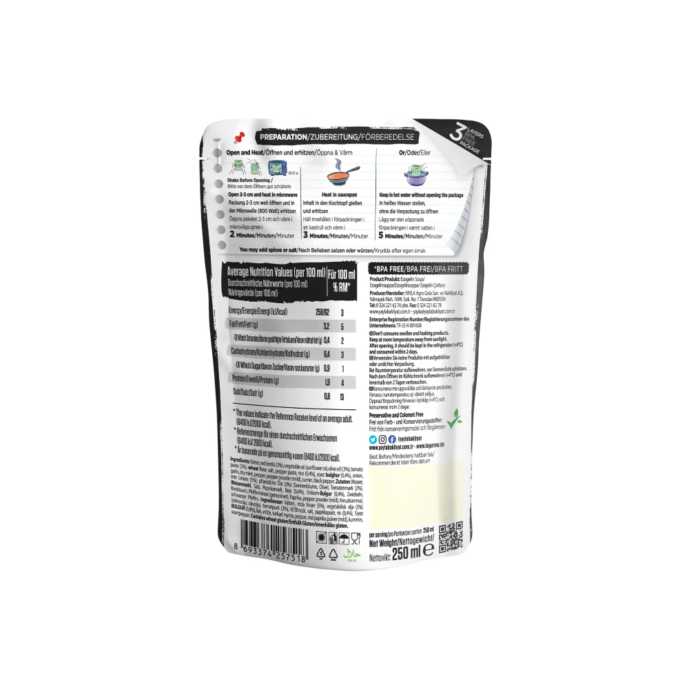 Super Quality Ezogelin Soup Wholesale Product | Shelf Life 18 months | Ready to eat | Custom Packaging | Made in Turkey |