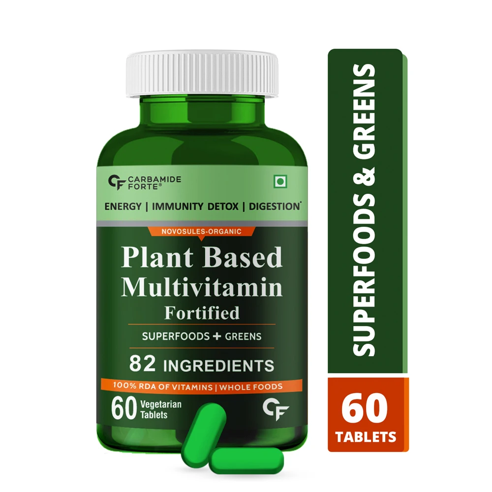 Carbamide Forte Plant Based Multivitamin for Men & Women with 82 Ingredients - 60 Tablets