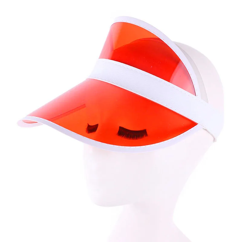 
Colored Plastic Clear Bingo Vegas Plastic UV Protection Casino Style Sun Visor Hat 