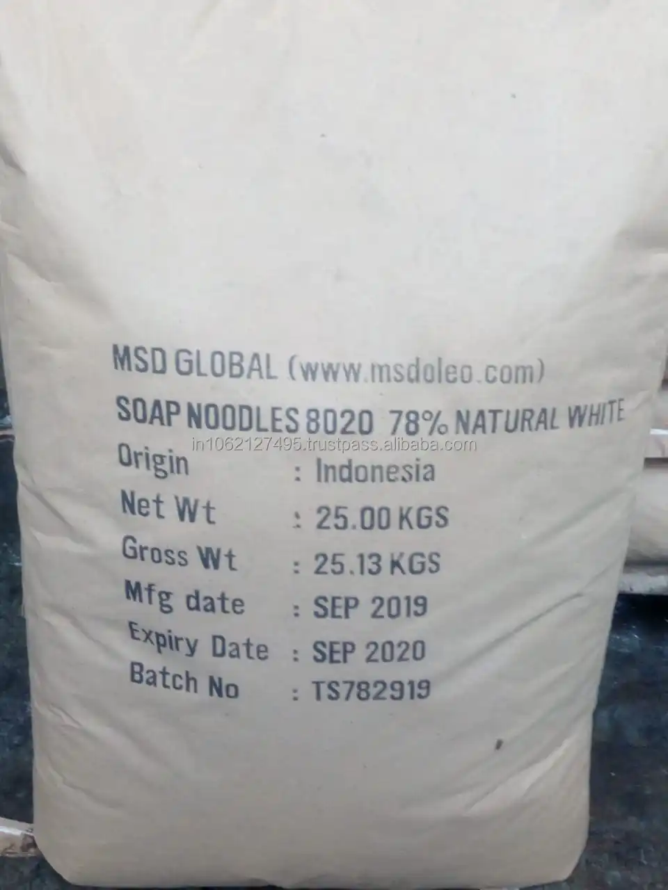Soap Noodles 8020 78% Natural white