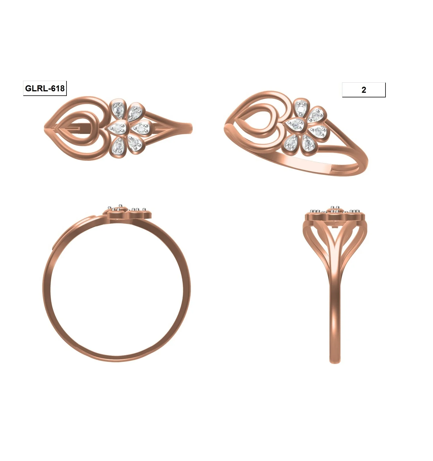 
New Design Gold Finger Ring Designs White,Yellow,Rose Gold Engagement Rings For Girls 