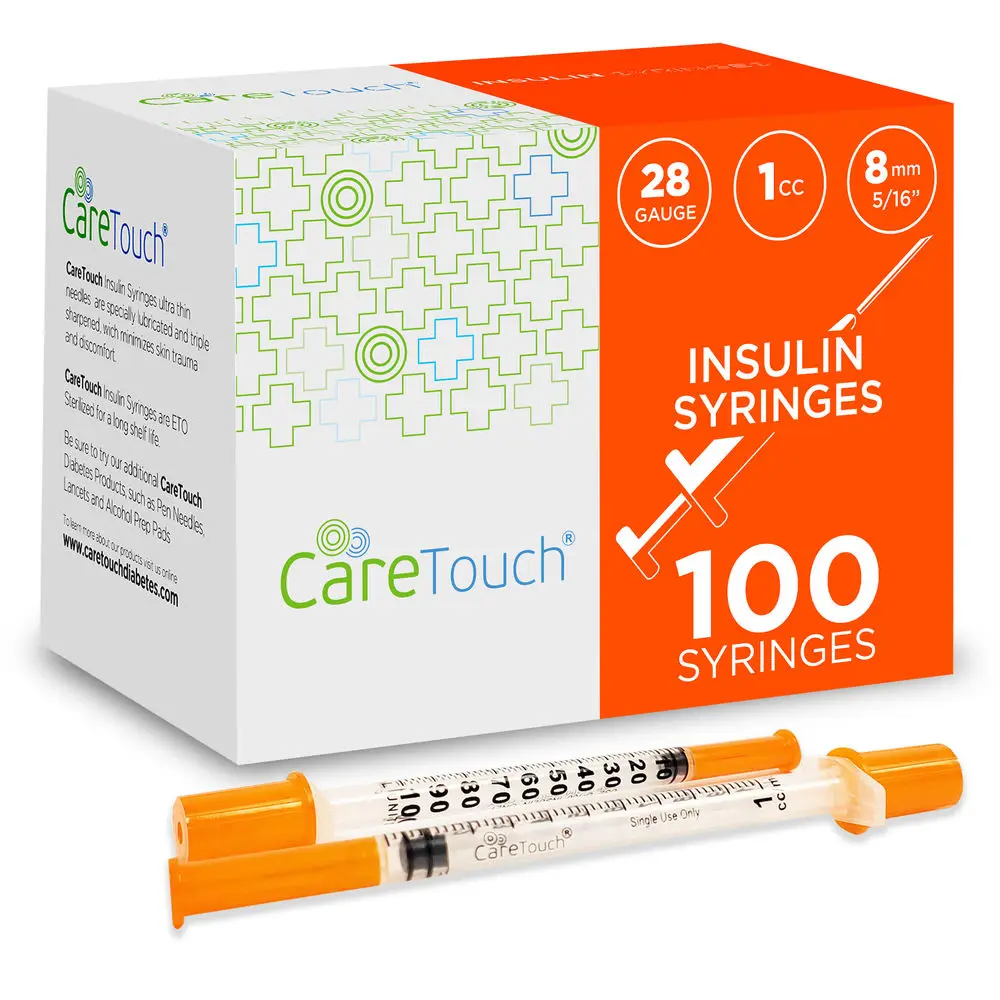 Шприцы для инсулина Care Touch, 28 г, 5/16-8 мм, 1 куб. См (упаковка из 100 шт.)