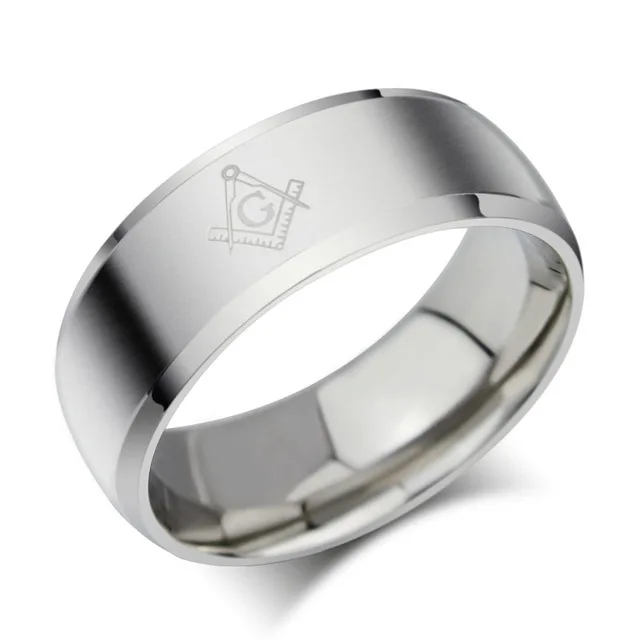 Black Stainless Steel Party Jewelry Mens Masonic Ring  steel time jewelry ring