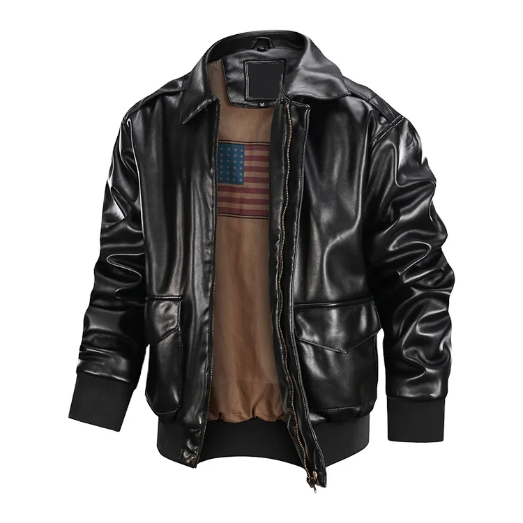 Spring Zipper Punk Jacket Motorcycle PU Leather Jacket Men
