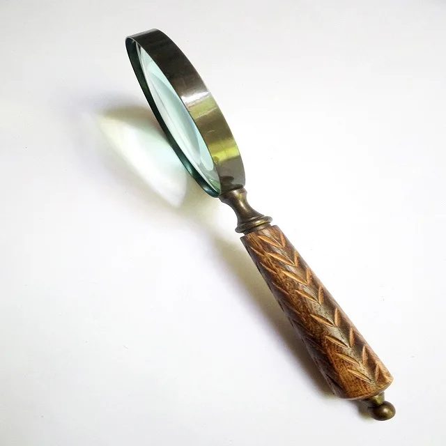  Антикварное увеличительное стекло ручная изогнутая ручка с костяной ручкой по доступной цене
