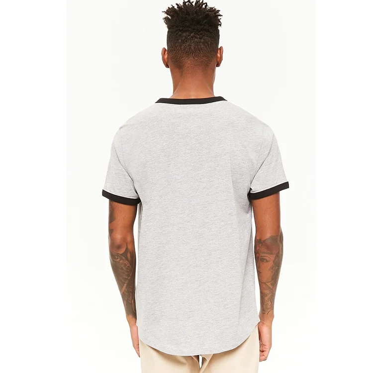 Потрясающая коническая футболка для взрослых однотонная мужская с круглым низом