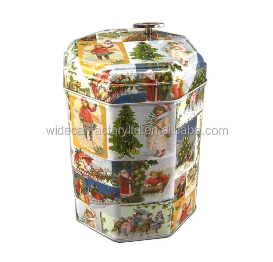 
Octangle music Aluminium metal tin can box food grade custom design for toys stationery Confection Chocolate Candy 