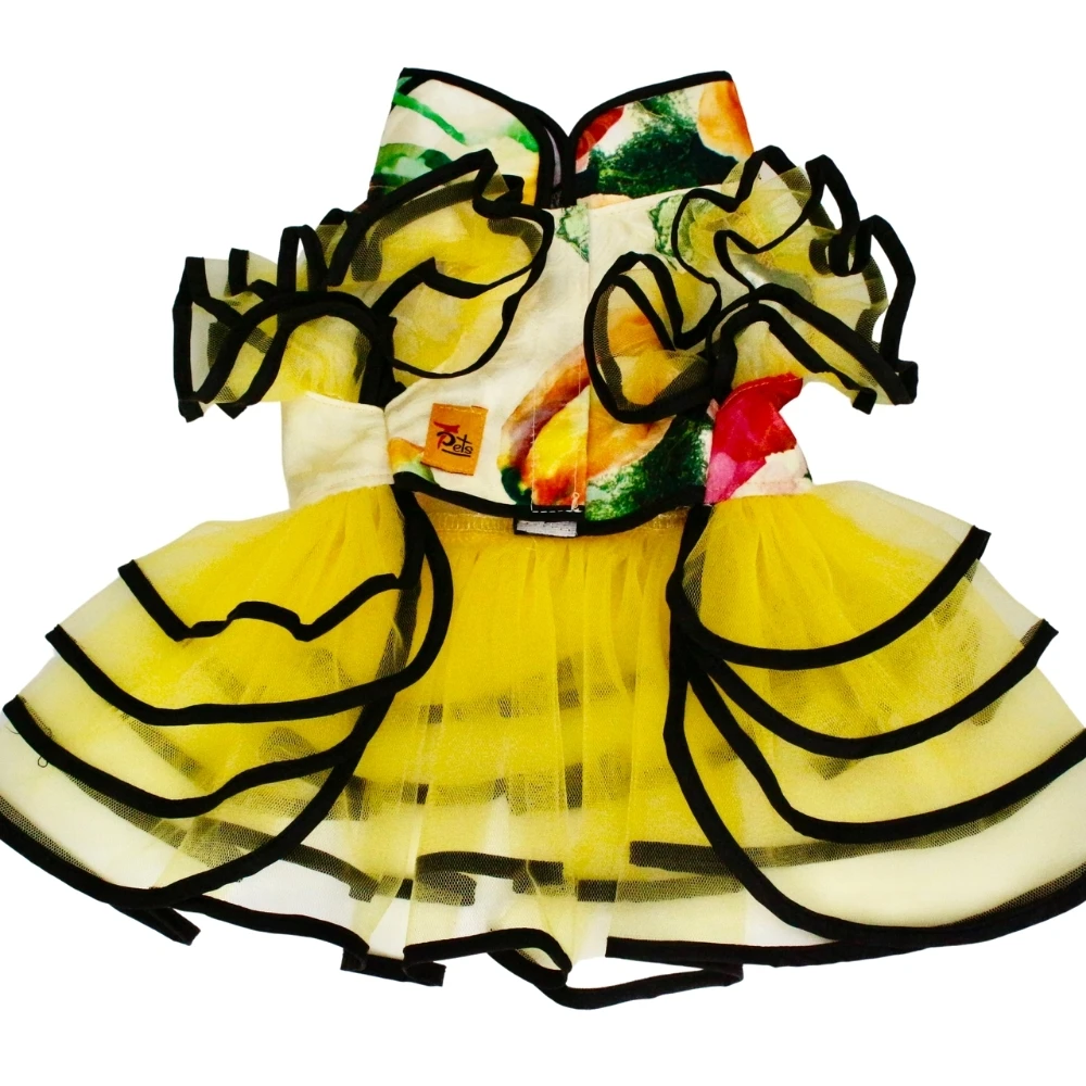 Factory Price New Fashion Spring Summer Luxury Four-Layer Pleated Dog Dress Pet Clothes