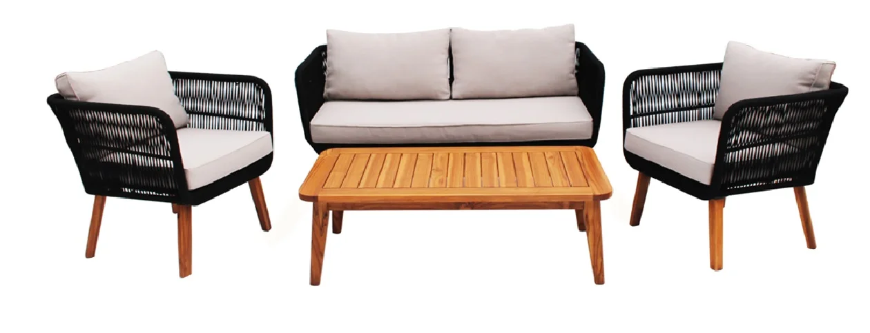 Fashion Aluminium Carcass Rattan Garden Table Chair Set Outdoor Furniture for sale