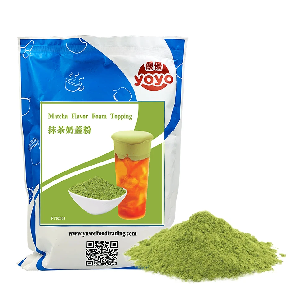 Drink Matcha Milk Tea Flavor Foam Topping Powder Taiwan Milk Tea Ingredient