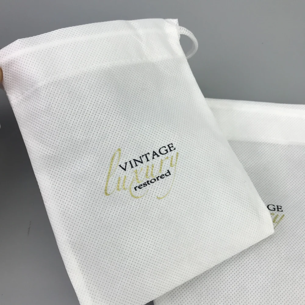 Custom your design screen Printed Drawstring non-woven bag Dust Bag