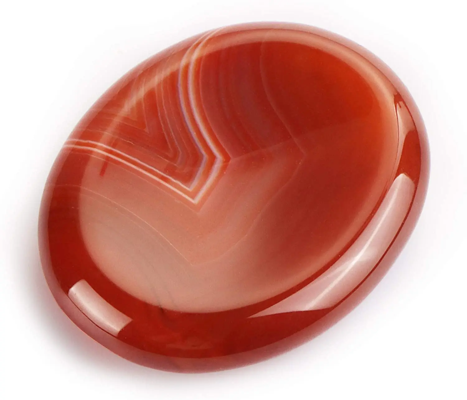 2inch Worry Stone, 1pcs Thumb Banded Carnelian Agate Worry Stone Palm