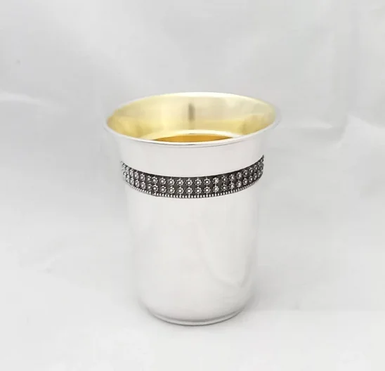 Кубок из серебра 925 пробы KIDDUSH с уникальным дизайном и покрытием еврейский подарок на свадьбу Juaddacia по оптовой цене в