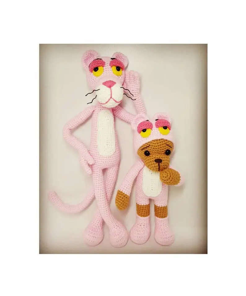 
Amigurumi baby playpens big pink panther crochet toy for kids 