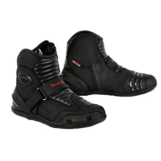 Shemax Motorcycle Black Blue Red Leather Waterproof Race Boots