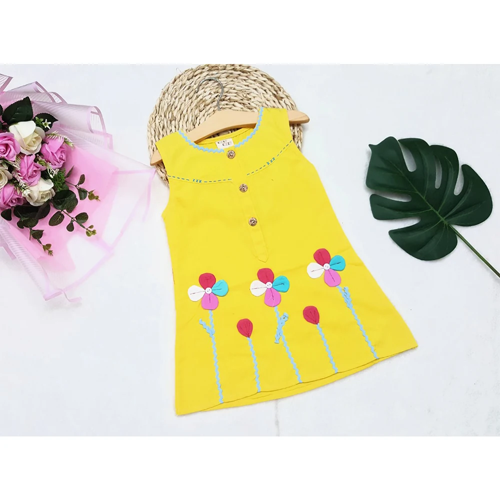 Made In Vietnam - Trending Design Toddler Dress Solid Color Party Frocks Big Skirt For Baby Girls