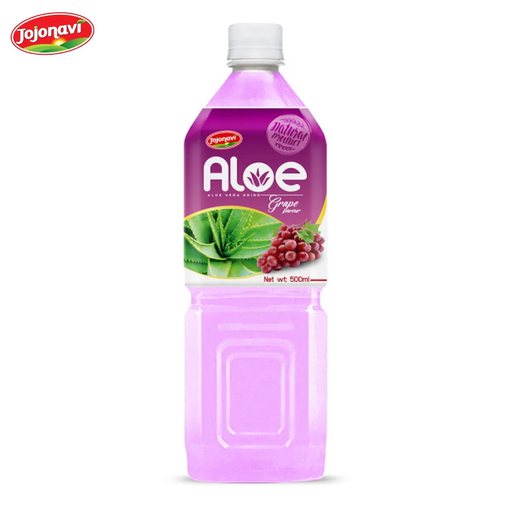 0.5L JOJONAVI bottle aloe vera drink juice with Grape flavor Wholesale ODM service 100% Nature HACCP ISO BRC Certified