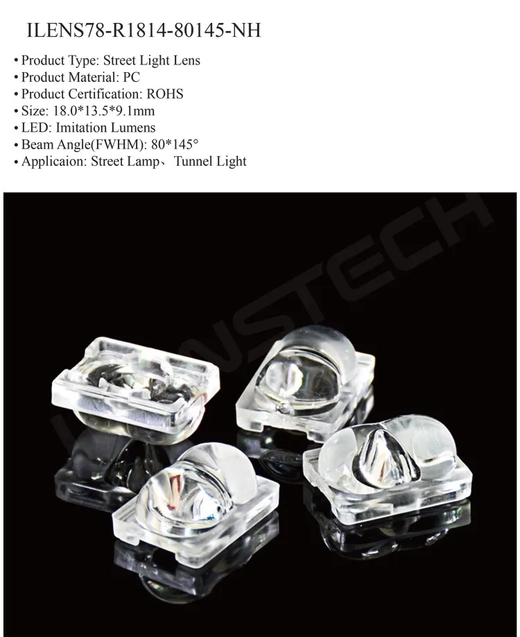 Пластиковый светодиодный светильник ilenstech 18 мм 80*145 градусов для