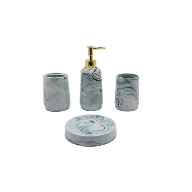 Customized 4pcs Hotel Bathroom Set Accessories ceramic bath set for bathroom