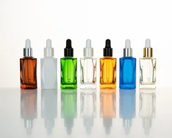 Top Selling Personal Care  Empty Cosmetic Packaging Flat Shoulder Glass Essential Oil Glass Essential Of Bottle Dropper Bottle