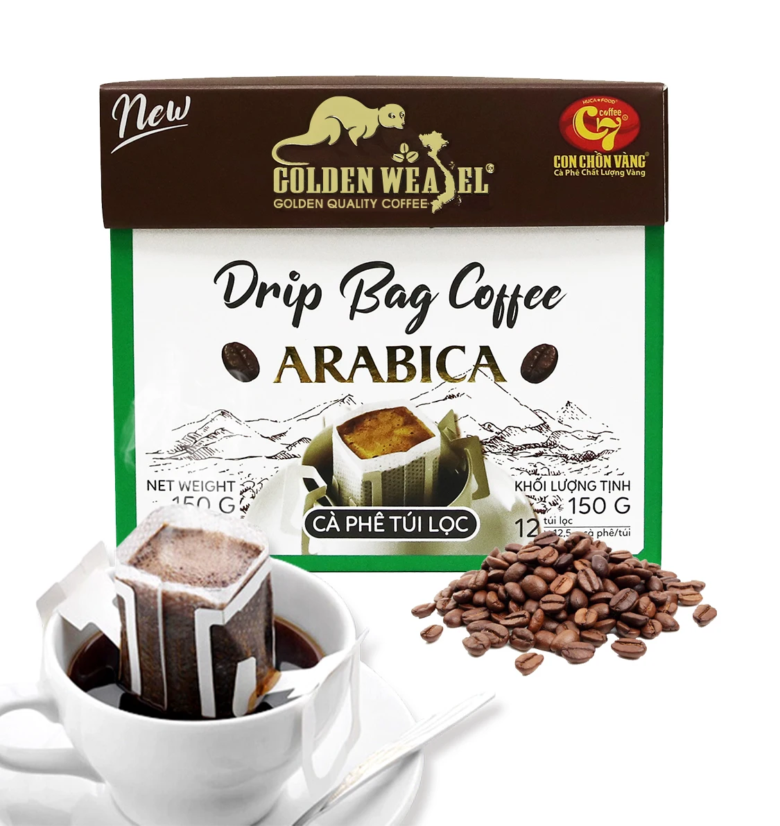 OEM, ODM, частная торговая марка «Golden weasel»-кофе Арабика в капельном пакете, одноразовый фильтр, среднее жареное молочко кофе
