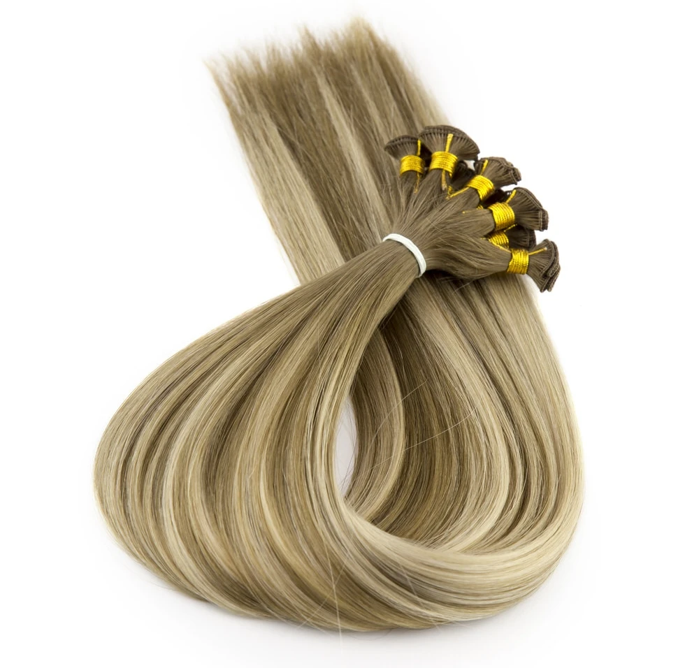 Высокое Качество ручная работа Weft волосы для наращивания пианино стиль 100% extencines de cabello человека cabello humano 100% естественный цвет 613