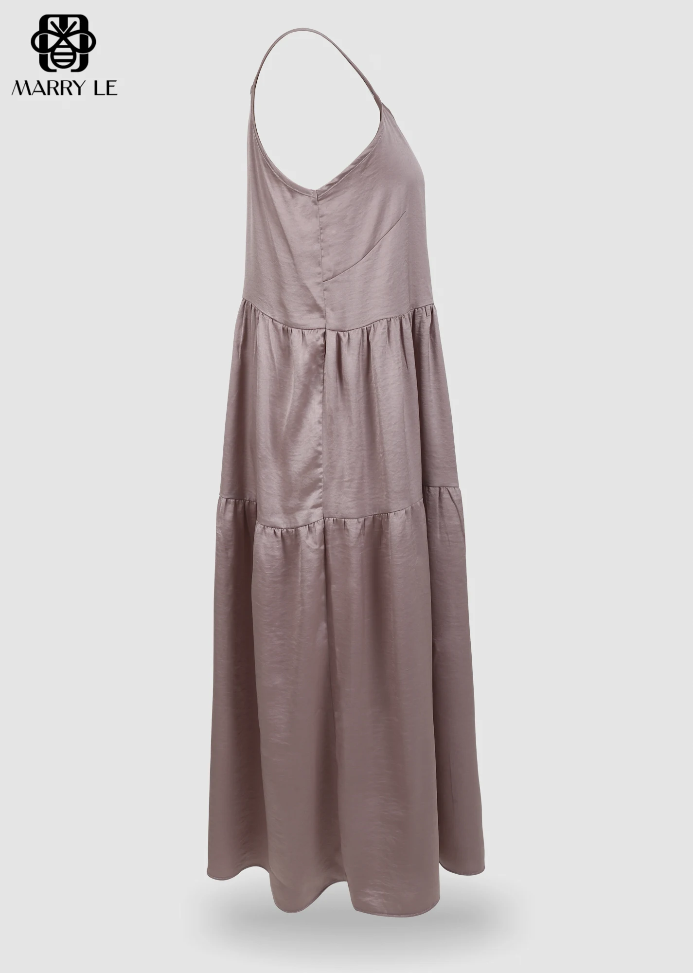 SLEEVELESS PURPLE BROWN MAXI DRESS high quality womens clothes wholesale women clothing OEM ODM Customized clothing - MD08