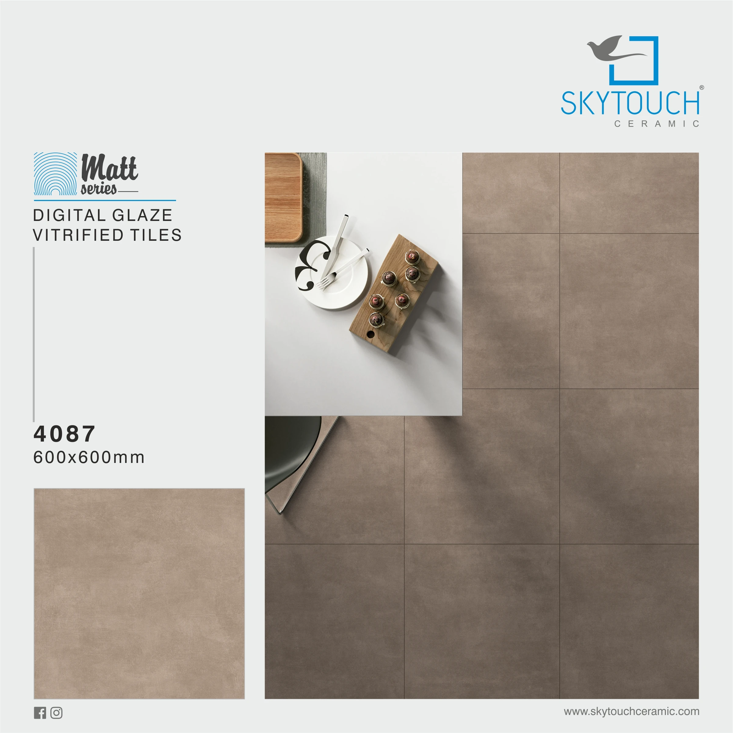 Matt Textured Finish Marble Look Choco Brown Porcelain Floor Tiles Indian Manufacturer Bulk Tiles Supplier 600x600mm Digital Porcelain floor Tiles