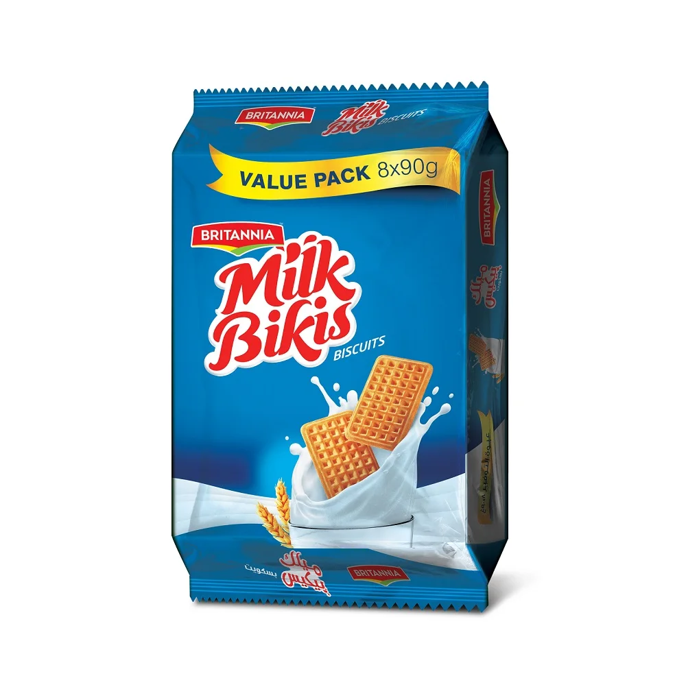 High Quality Britannia Milk Bikis Value Pack 8x90g Cookies Biscuit