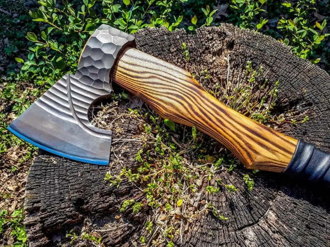 Топор Ручной работы Tomahawk, боевой топор викингов с кожаным чехлом