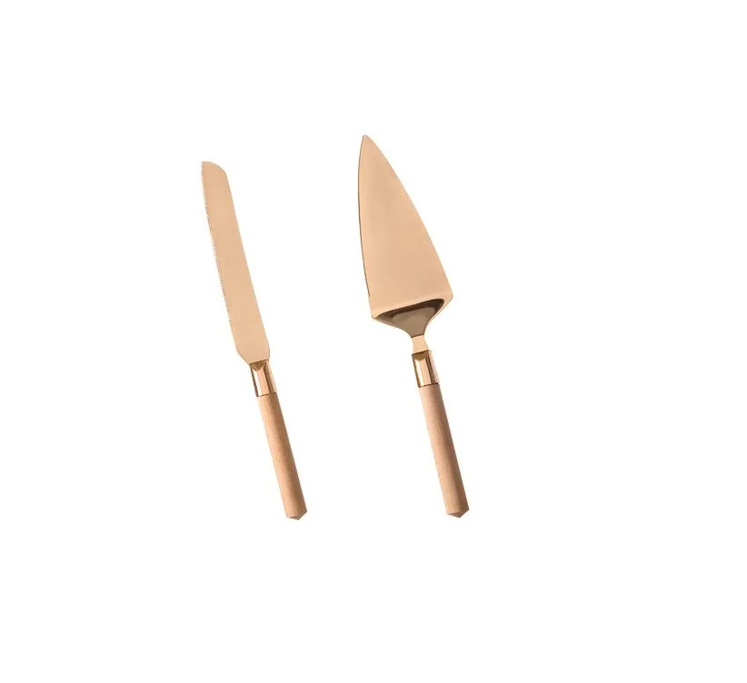 Rose Gold Plated Metal cake server in New Style In Handmade Customized Metal Cake Tool In Manufacture Price