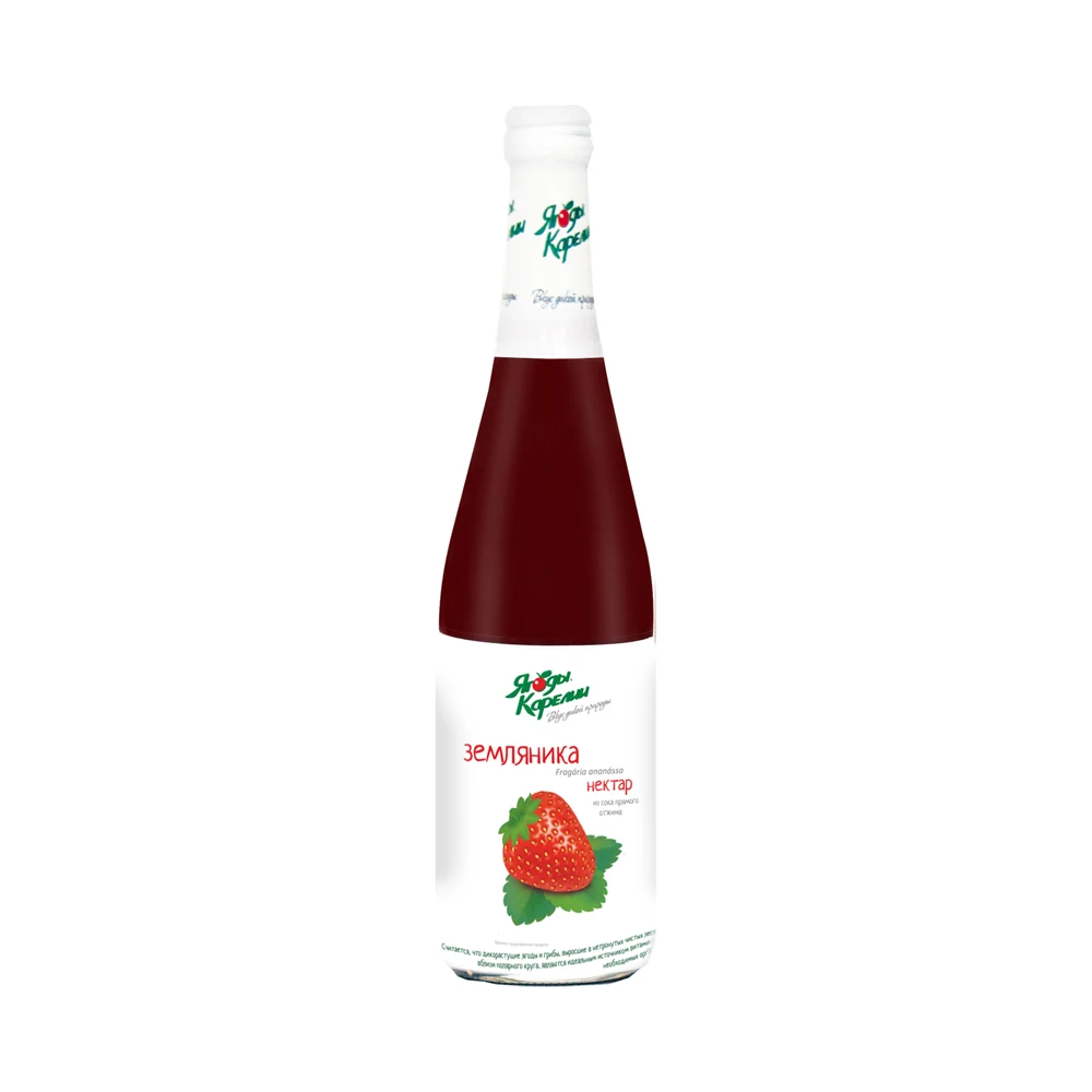 Стеклянный бутылочный напиток из натурального нектара клубники, фруктовый сок отличного качества