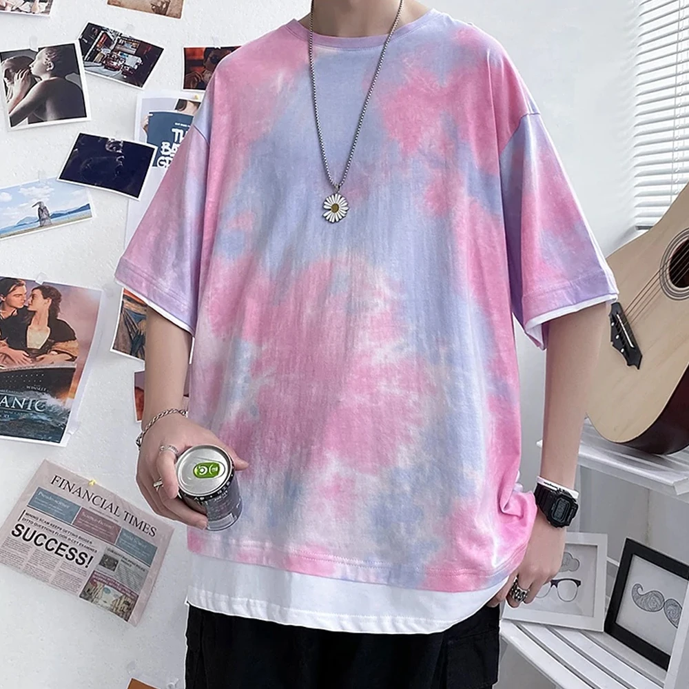 New Style Cotton Polyester Fabric Tie Dye T-shirts O- Neck Full Printed T Shirts Wholesale Best Price Tie Dye T-shirts