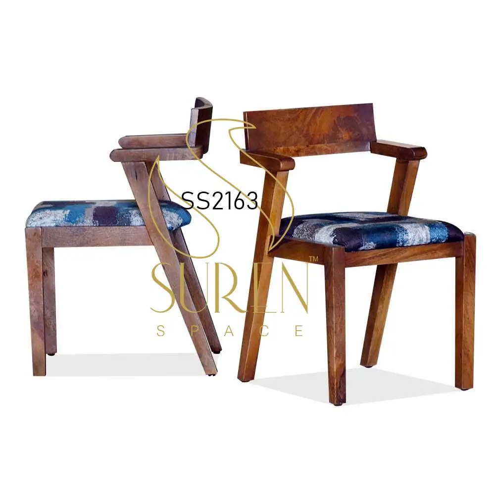 Solid Mango Wood Arm Rest Restaurant Chair Fine Dine Solid Wood Restaurant Chair Design from India Scandinavian design chairs