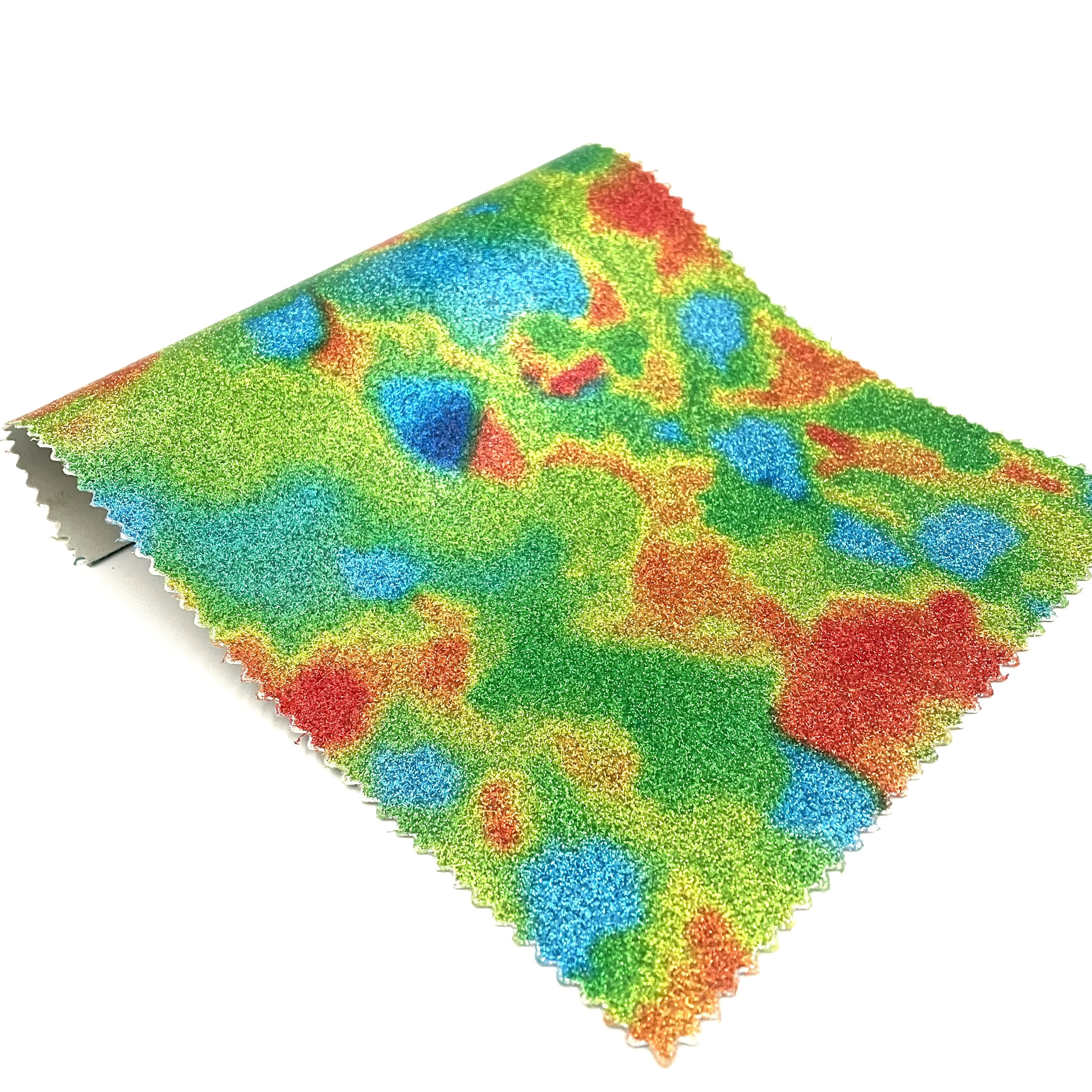 EPO Высококачественная 100% хлопчатобумажная ткань с уникальной блестящей лазерной пленкой, перенесенной дизайн для штор