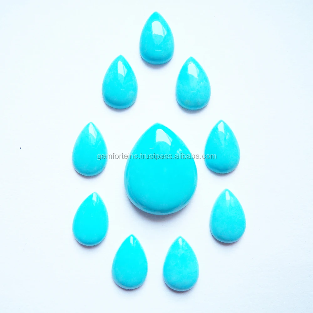 Wholesale Natural Turquoise Pear Shape Pendant Size Jewelry Making DIY Gemstone Cabochon Free Size Drop Shape Arizona Turquoise