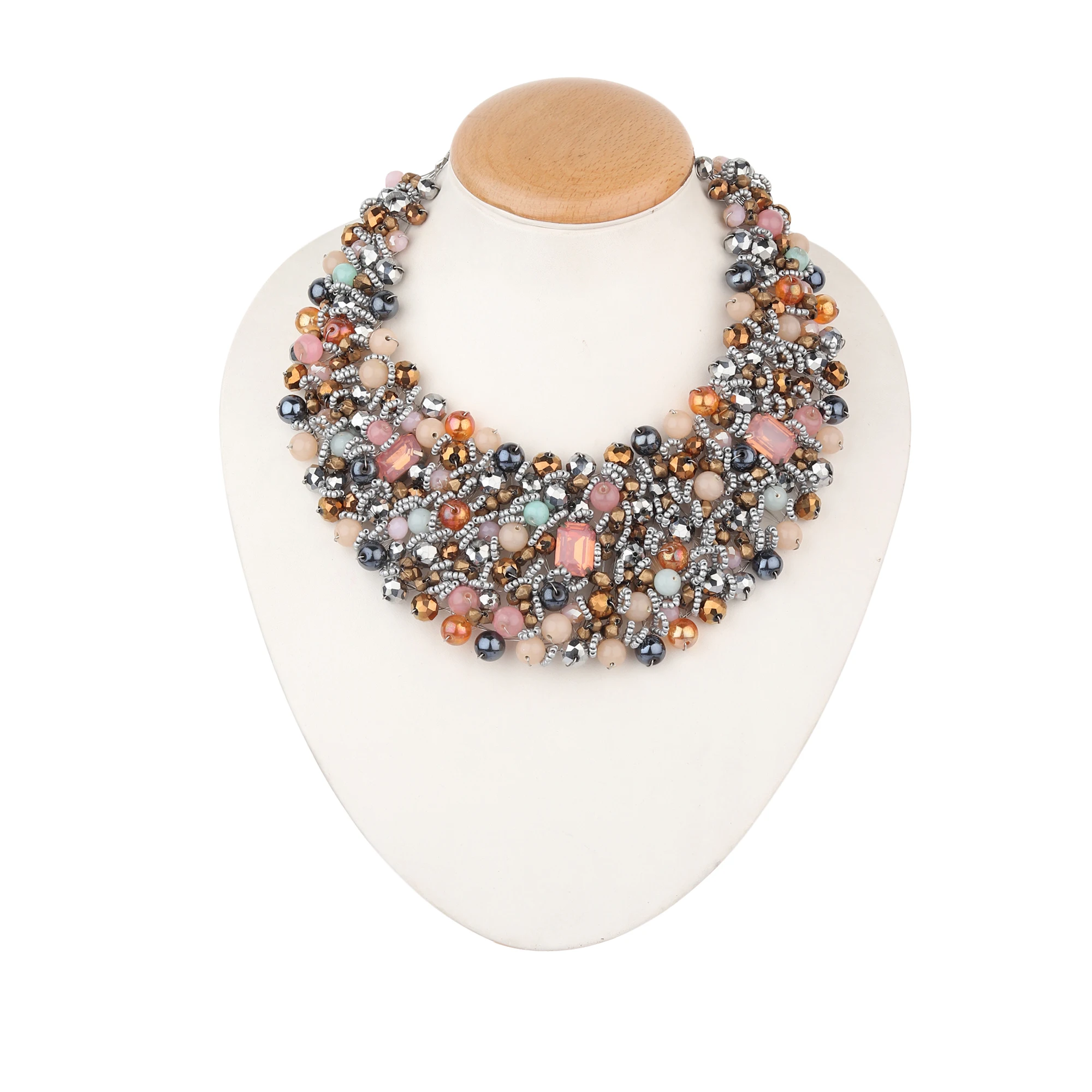 Bohemian Handmade Color Beaded Clavicle Chain Fashion Creative Necklace Female Baroque Pearl Necklace for Women