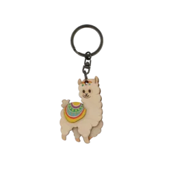 Wholesale Custom Design Lama Cute Wooden Wood Keychain Souvenirs Christmas Promotional Gift