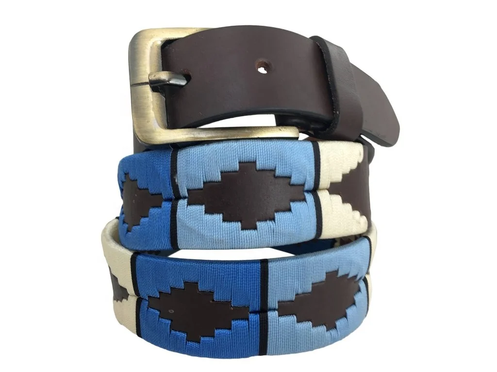 Premium Black/Brown Leather Dog Pet Collar Red + White Thread Braided Design Manufacturers