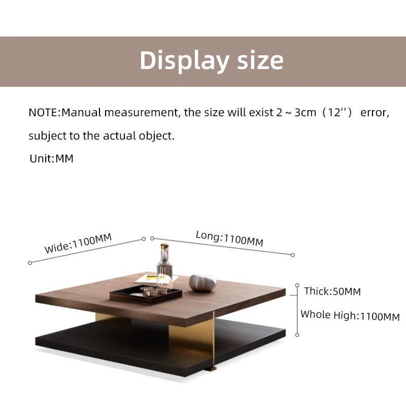 Nordic Luxury Tea Table Simple Modern Creative Square Tea Table Small Family Minimalist Coffee Table