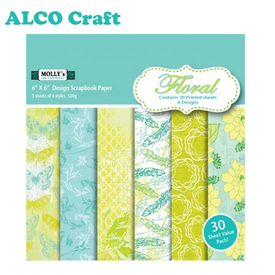 6x6inch custom design printing sheet scrapbook pattern paper