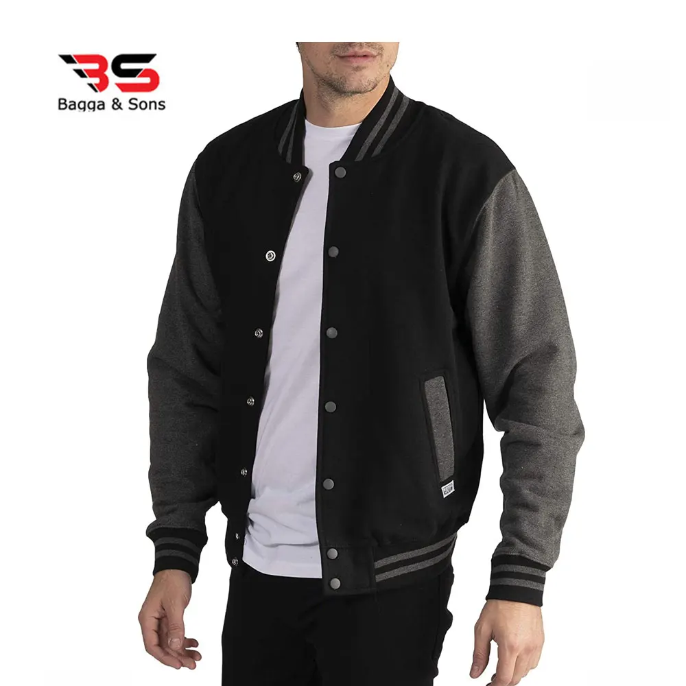 OEM custom leather sleeve embroidery Wholesale Letterman Wool Body And Leather Sleeves Varsity Jacket