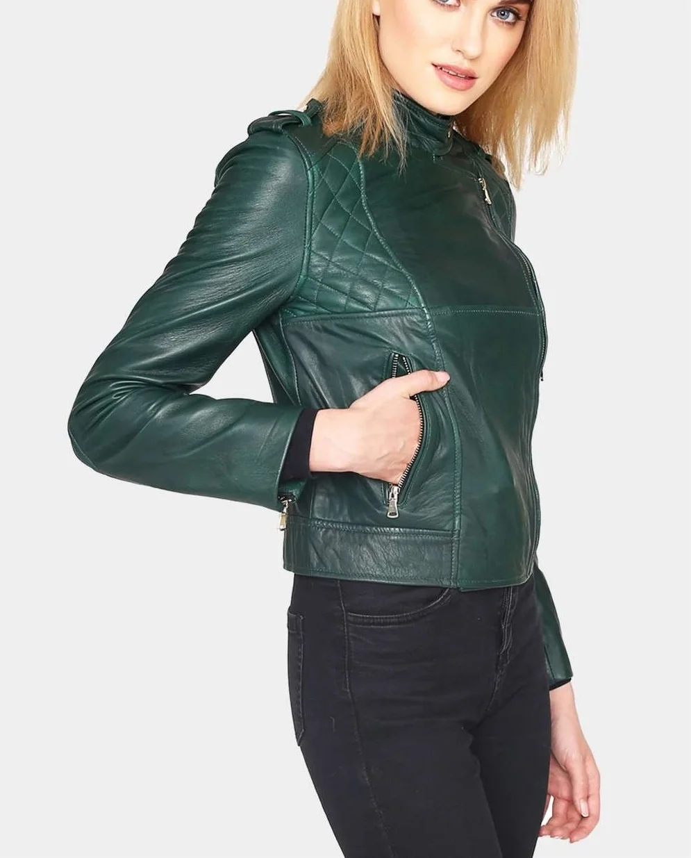 High Quality Womens Pure Leather Jacket for Biker girls Wears Pakistan Sheep Skin Genuine Ladies Leather Jackets Coats for Women