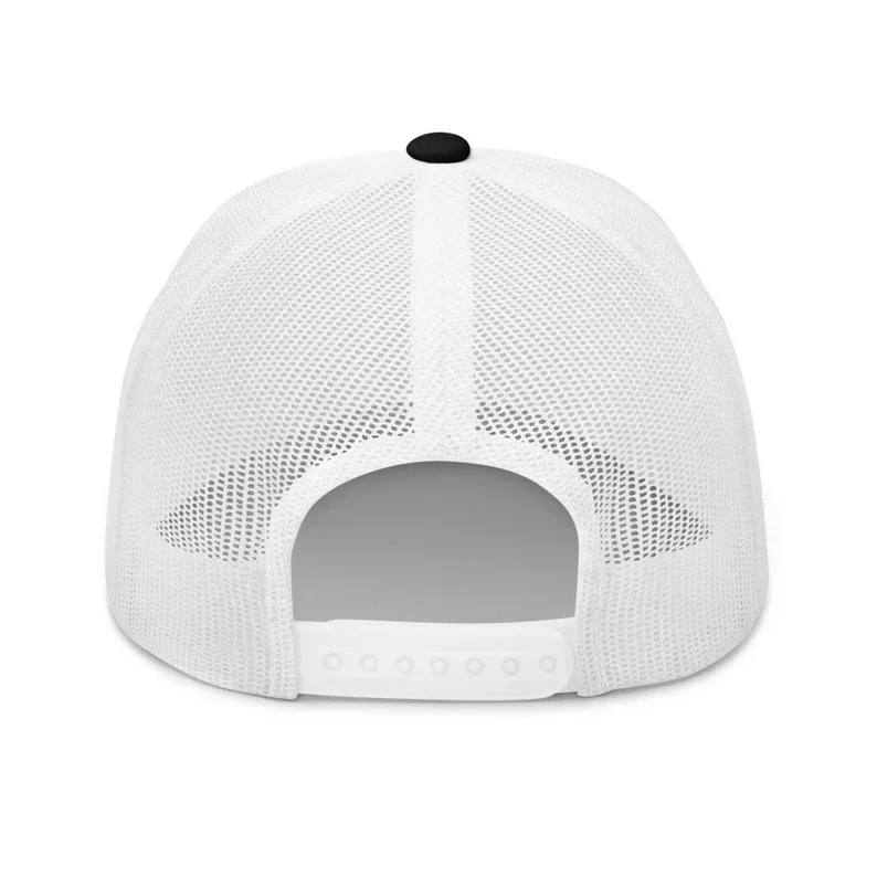 Mountain Range Trucker Hat Outdoor Adventure 6 Panels Curved Brim Black Fabric White Mesh High Quality Gorras Vietnam Headwear