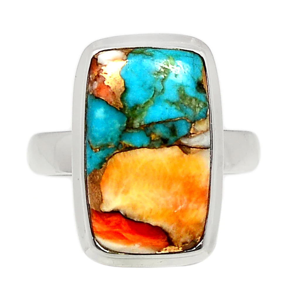 Кольцо с бирюзовым камнем Kingman ювелирное изделие ручной работы из стерлингового серебра 925 пробы