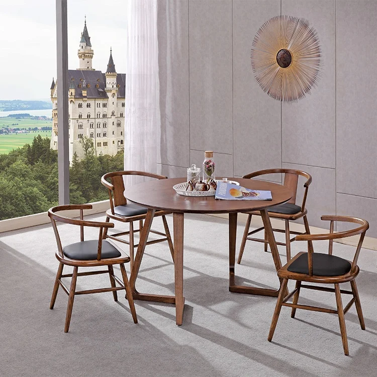 Modern Wood Nordic Dining Room Sets Round Wooden Table For Home