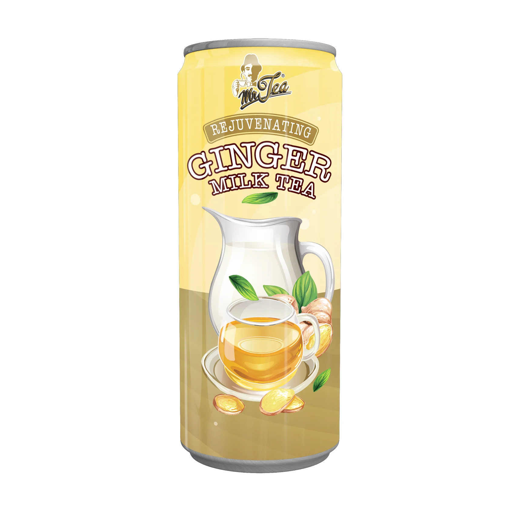 Ready To Drink OEM Warm Body Bulk Can Blended Tea Drinks Energize Breakfast Instant MR TEA Ginger Milk Tea 240ml x 24c
