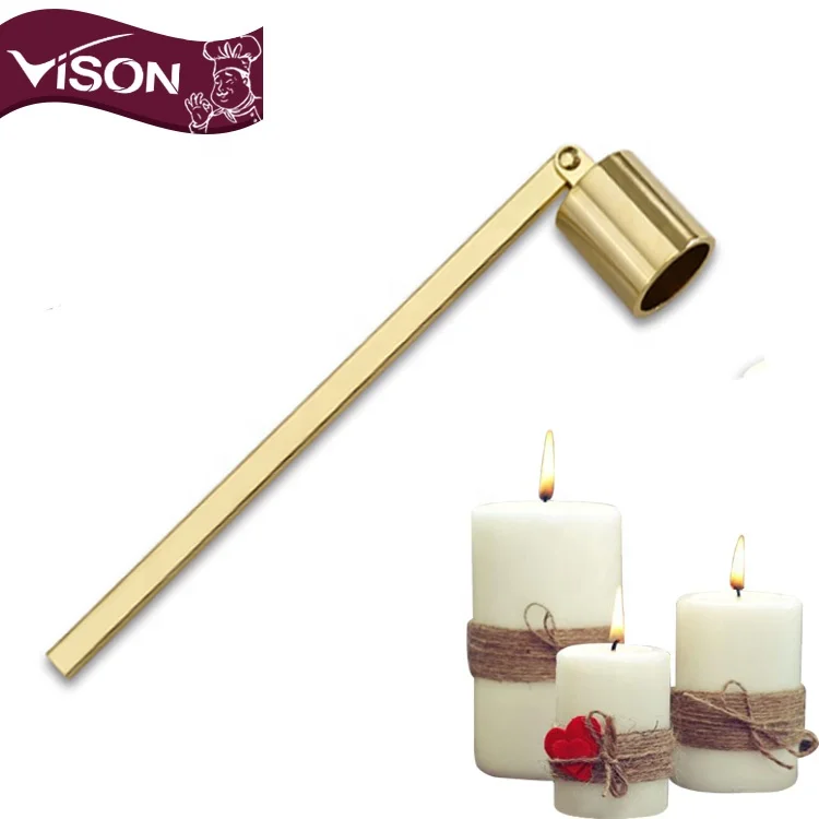 C016 Bell candle Snuffer wick trimmer with Antique Brass Finish Candle Accessories tools