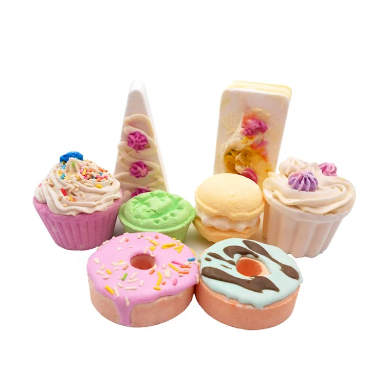 OEM wholesale custom packaging SPA moisturizing micro private label cupcake donut kids organic bubble bath